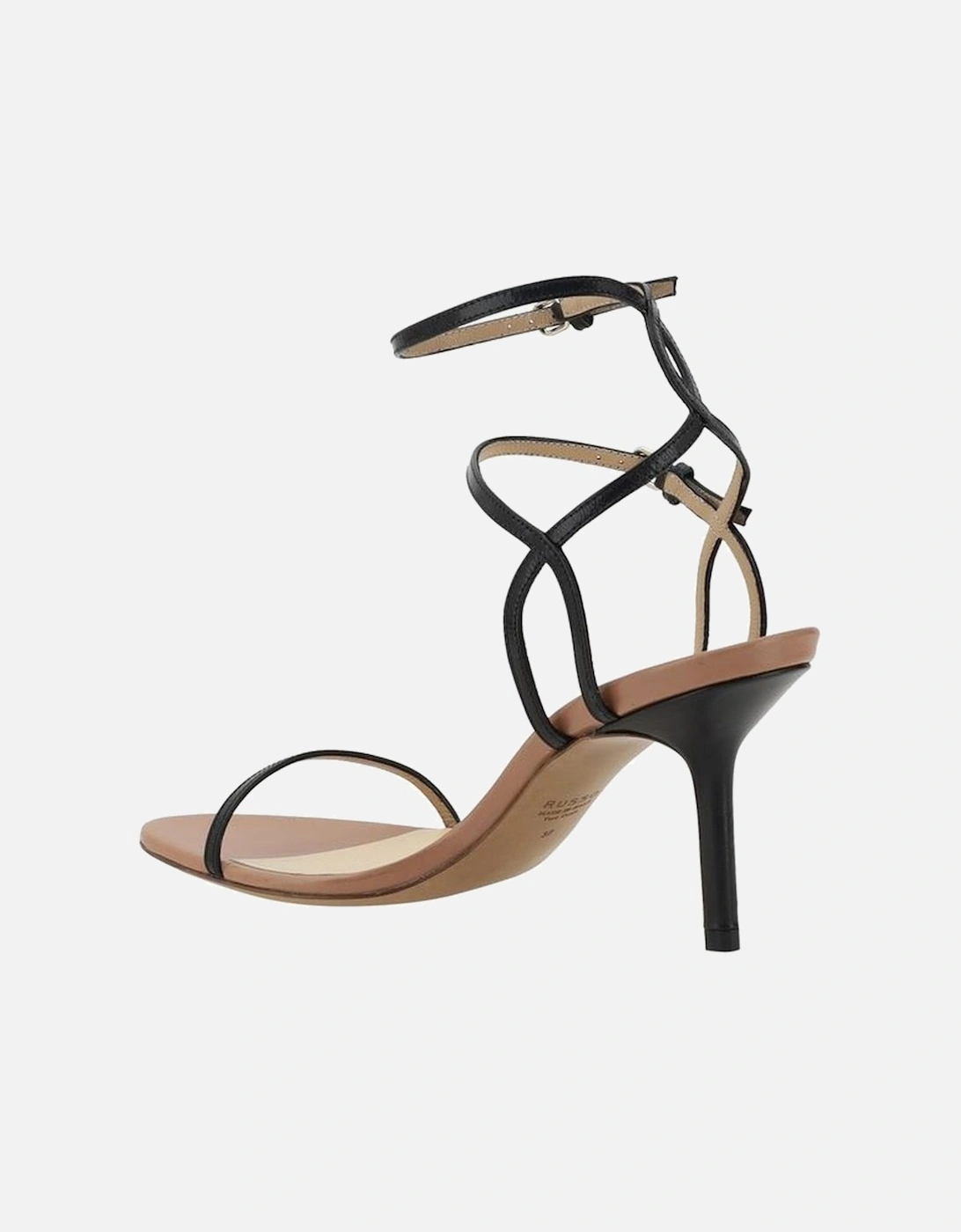 Elegant Leather Stiletto Heel Sandals Women - Black