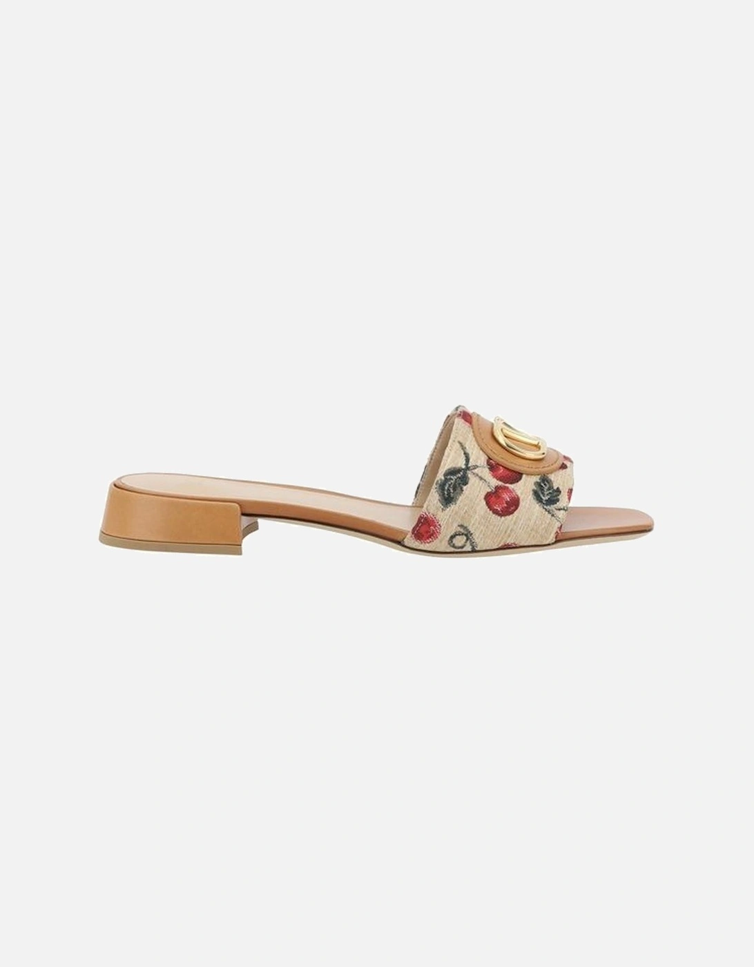 Fabric and Leather Sandals with Jacquard Cherry Band Women -, 5 of 4
