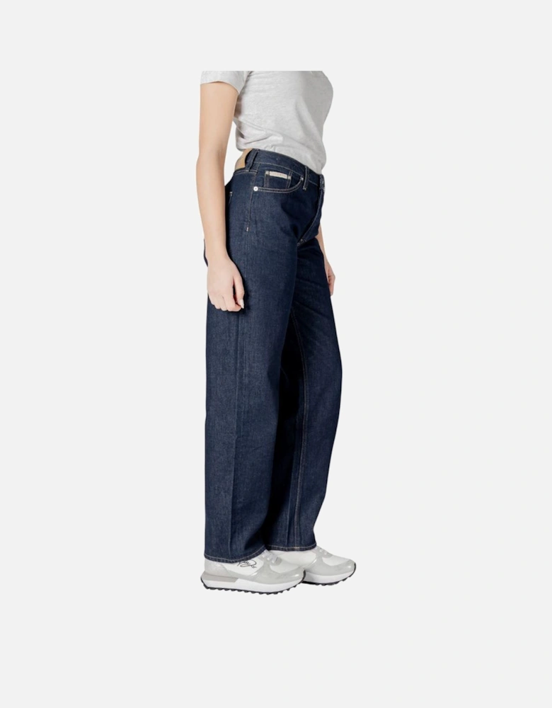 90s Loose Wide-Leg Jeans Women - Blue Jeans