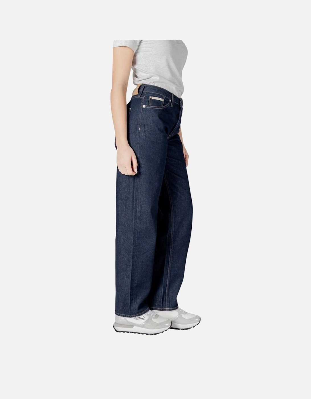 90s Loose Wide-Leg Jeans Women - Blue Jeans