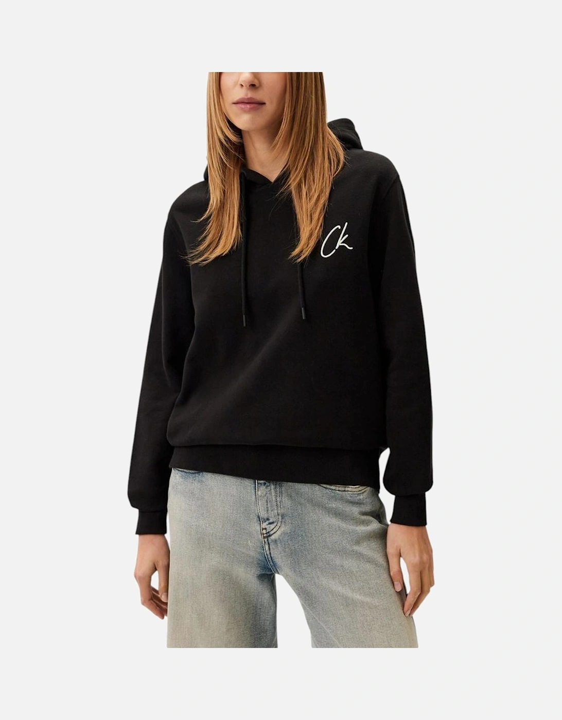 Embroidered Logo Recycled Cotton Sweatshirt Women - Black Sweaters, 5 of 4