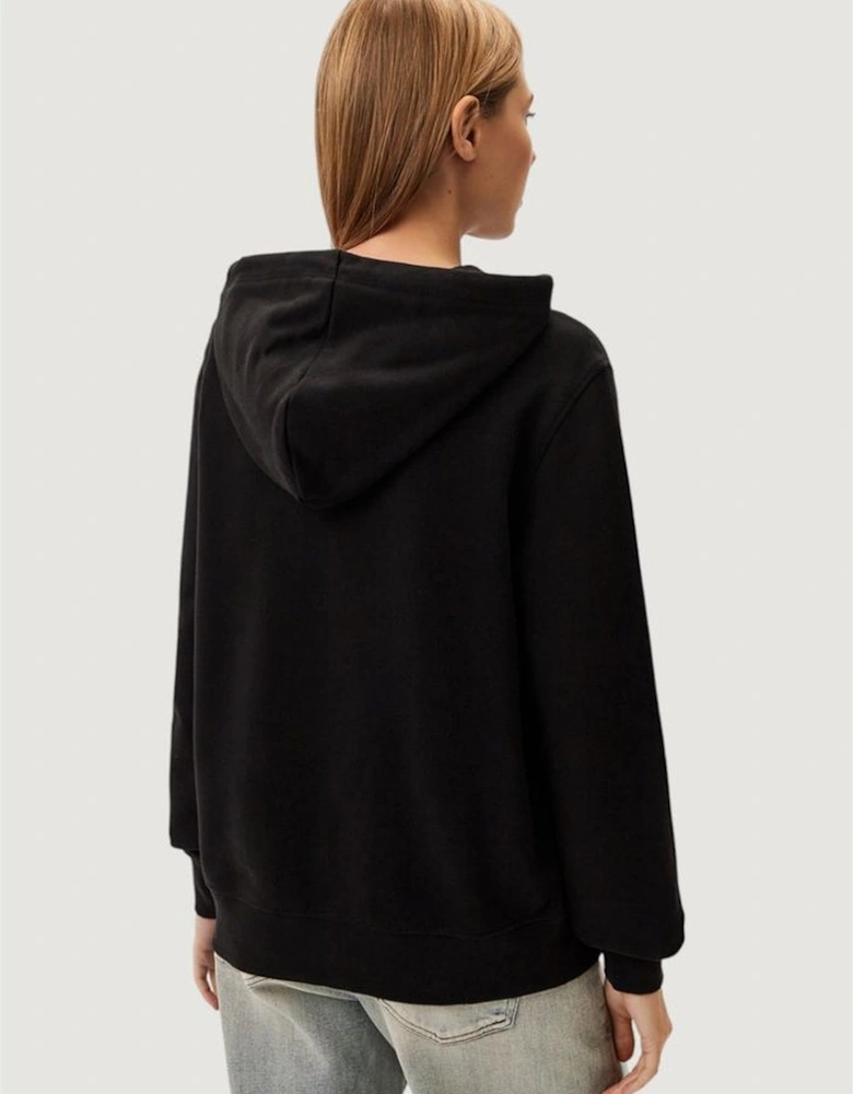 Embroidered Logo Recycled Cotton Sweatshirt Women - Black Sweaters