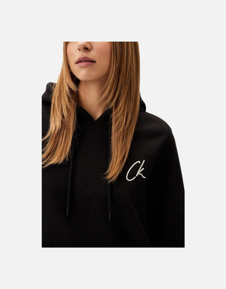 Embroidered Logo Recycled Cotton Sweatshirt Women - Black Sweaters
