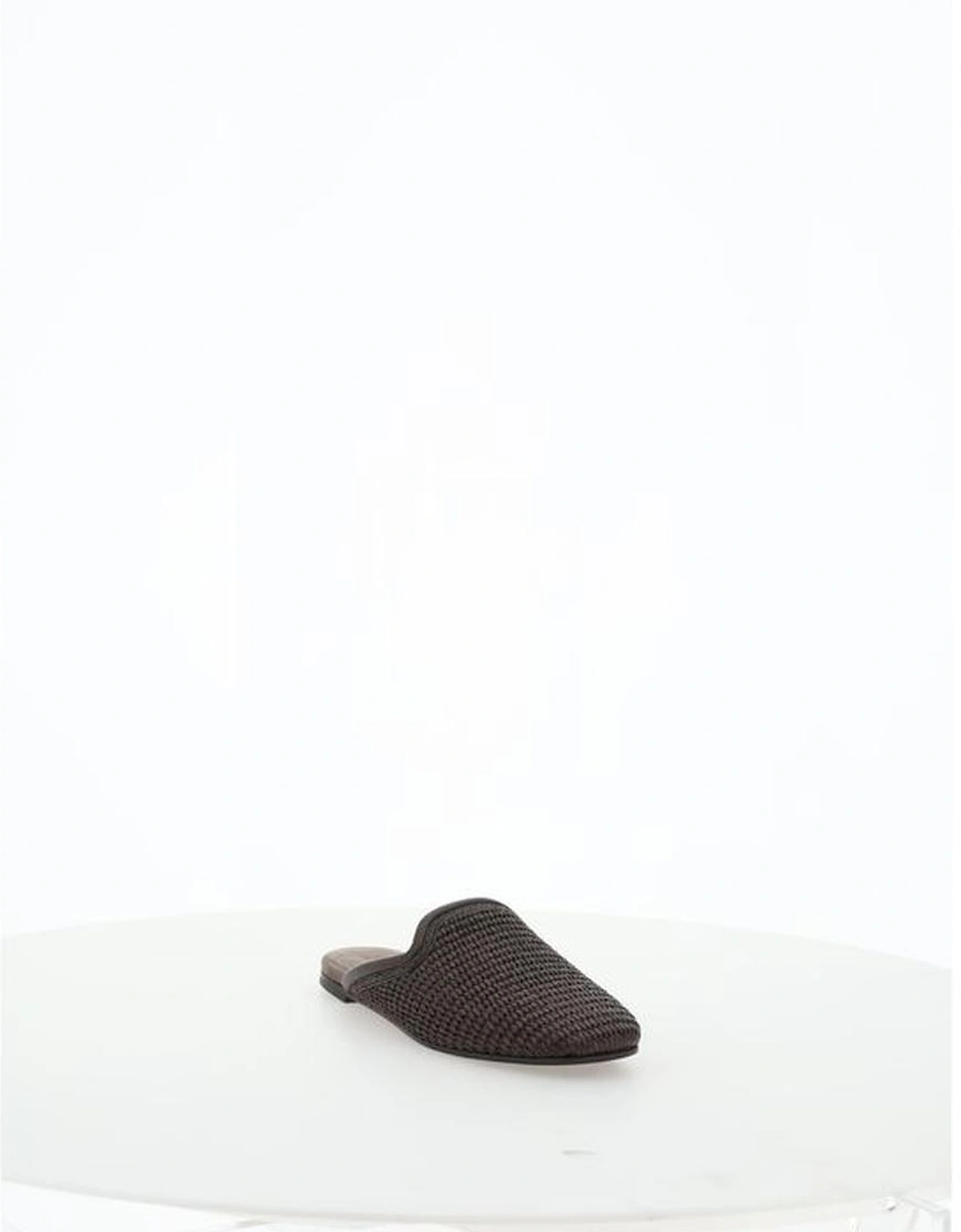 Knit Weave Mules with Leather Detailing Women - Brown Sandals