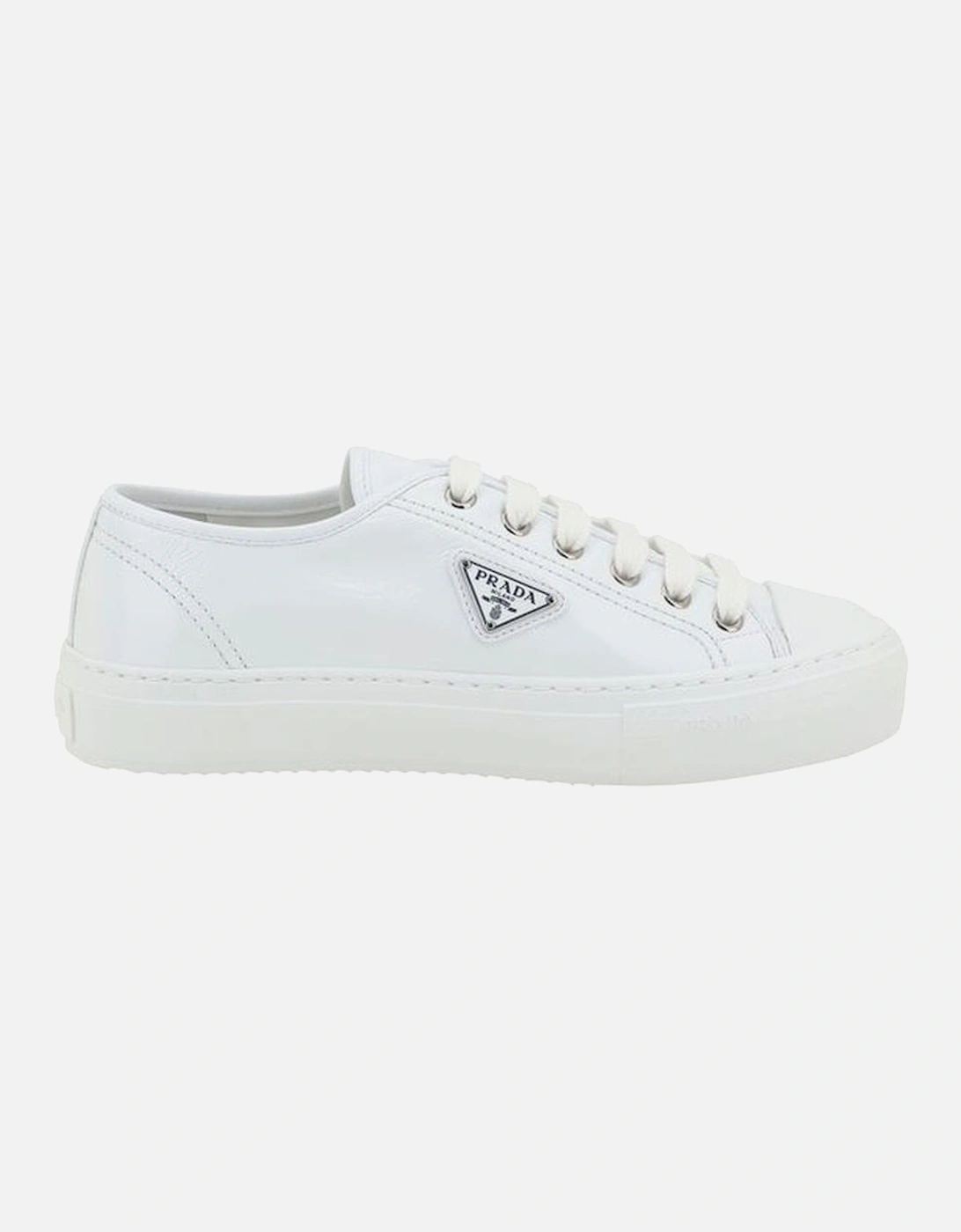 Paneled Patent Leather Lace-Up Sneakers Women - White, 5 of 4