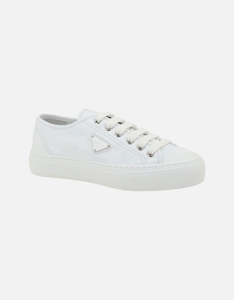 Paneled Patent Leather Lace-Up Sneakers Women - White