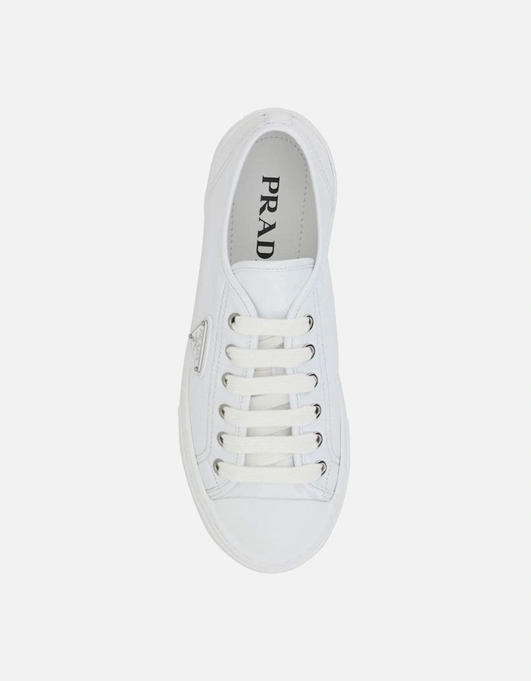 Paneled Patent Leather Lace-Up Sneakers Women - White