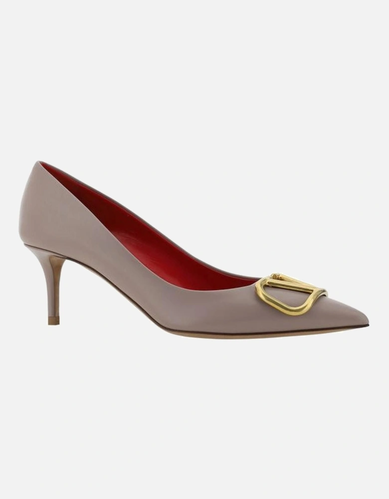 VLogo Leather Pumps with Kitten Heel Women - Gray
