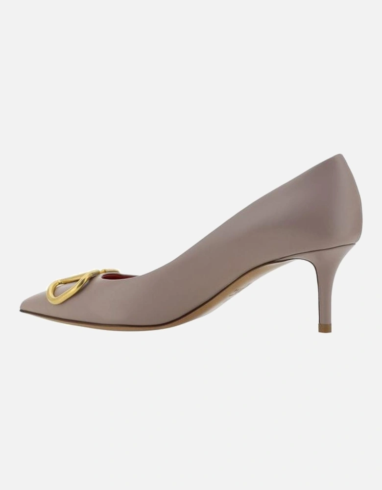 VLogo Leather Pumps with Kitten Heel Women - Gray