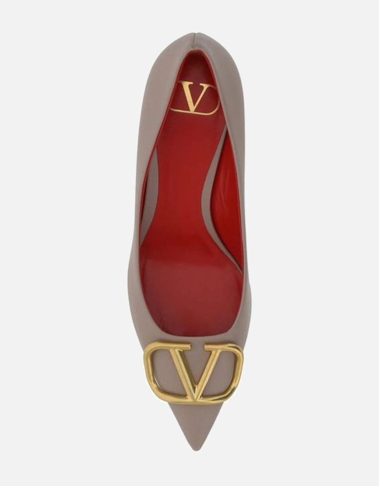 VLogo Leather Pumps with Kitten Heel Women - Gray