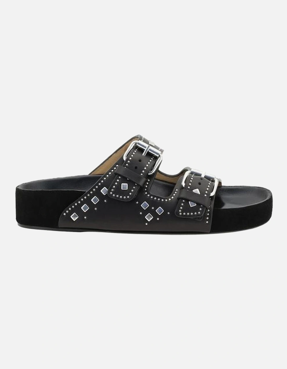 Lennyo Leather Sandals with Studded Buckles Women - Black, 5 of 4