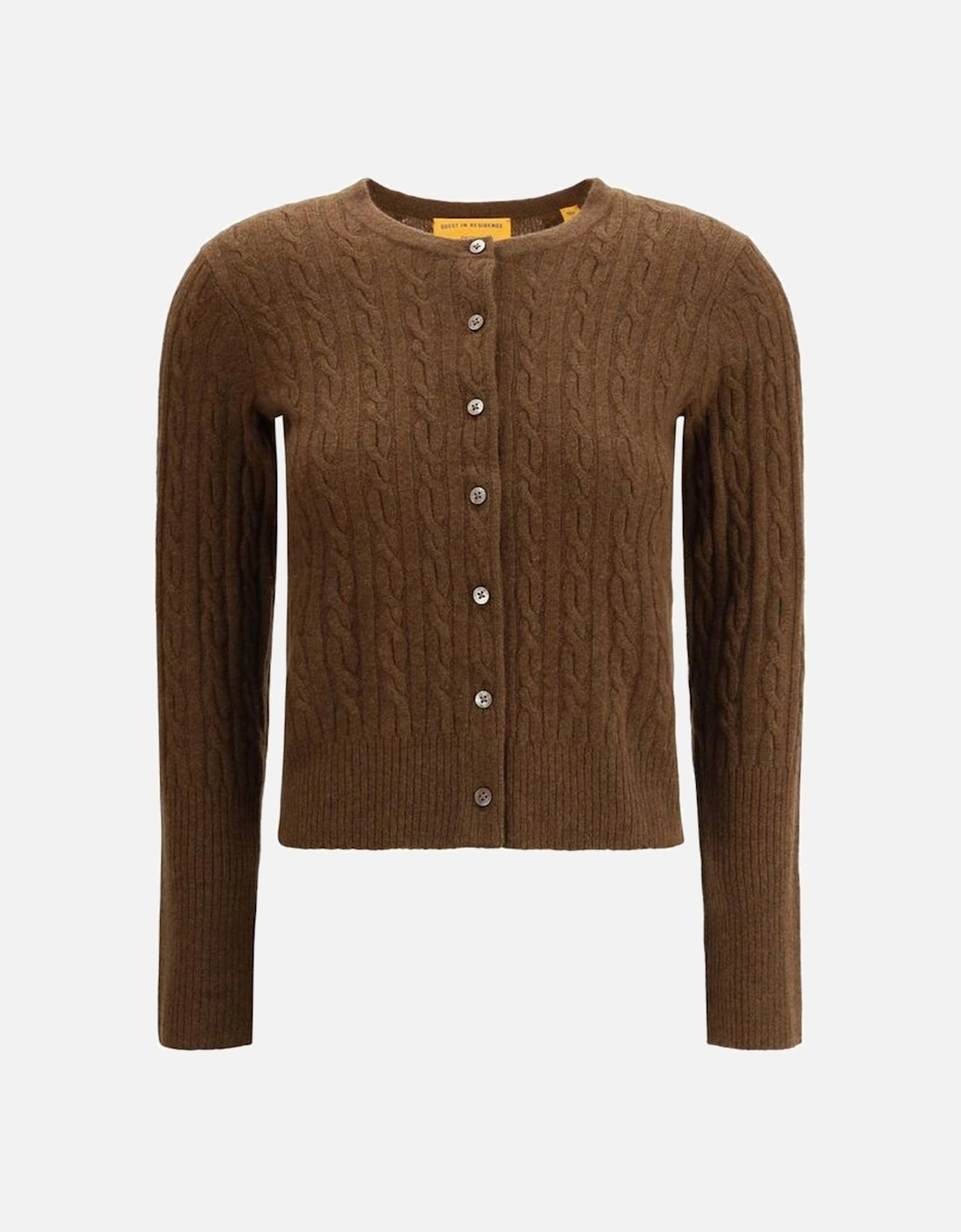 Cashmere Cable-Knit Cardigan with Button Closure Women - Brown, 4 of 3