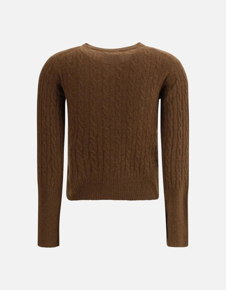 Cashmere Cable-Knit Cardigan with Button Closure Women - Brown