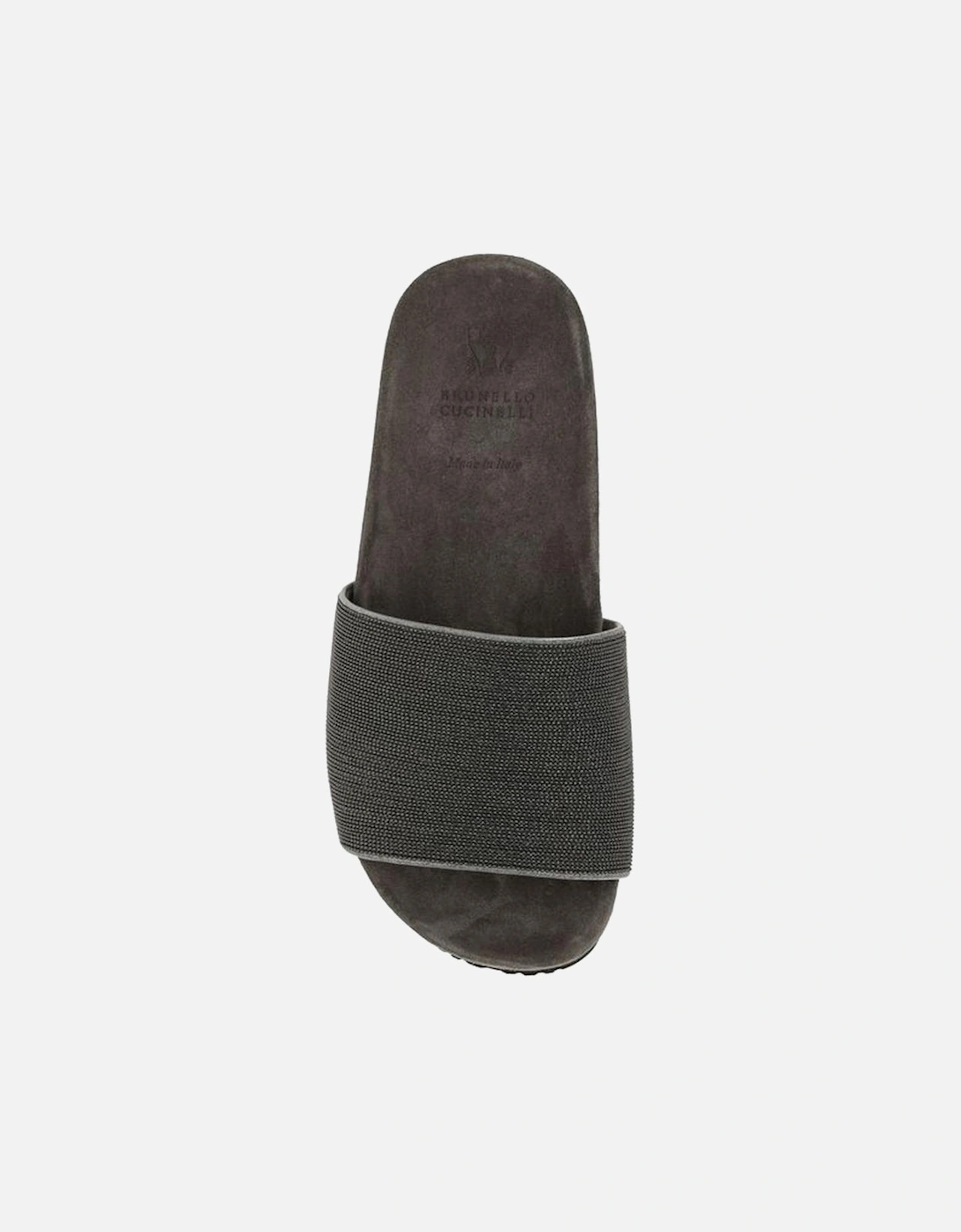 Flat Sole Sandals with Jewel Embellished Band Women - Gray