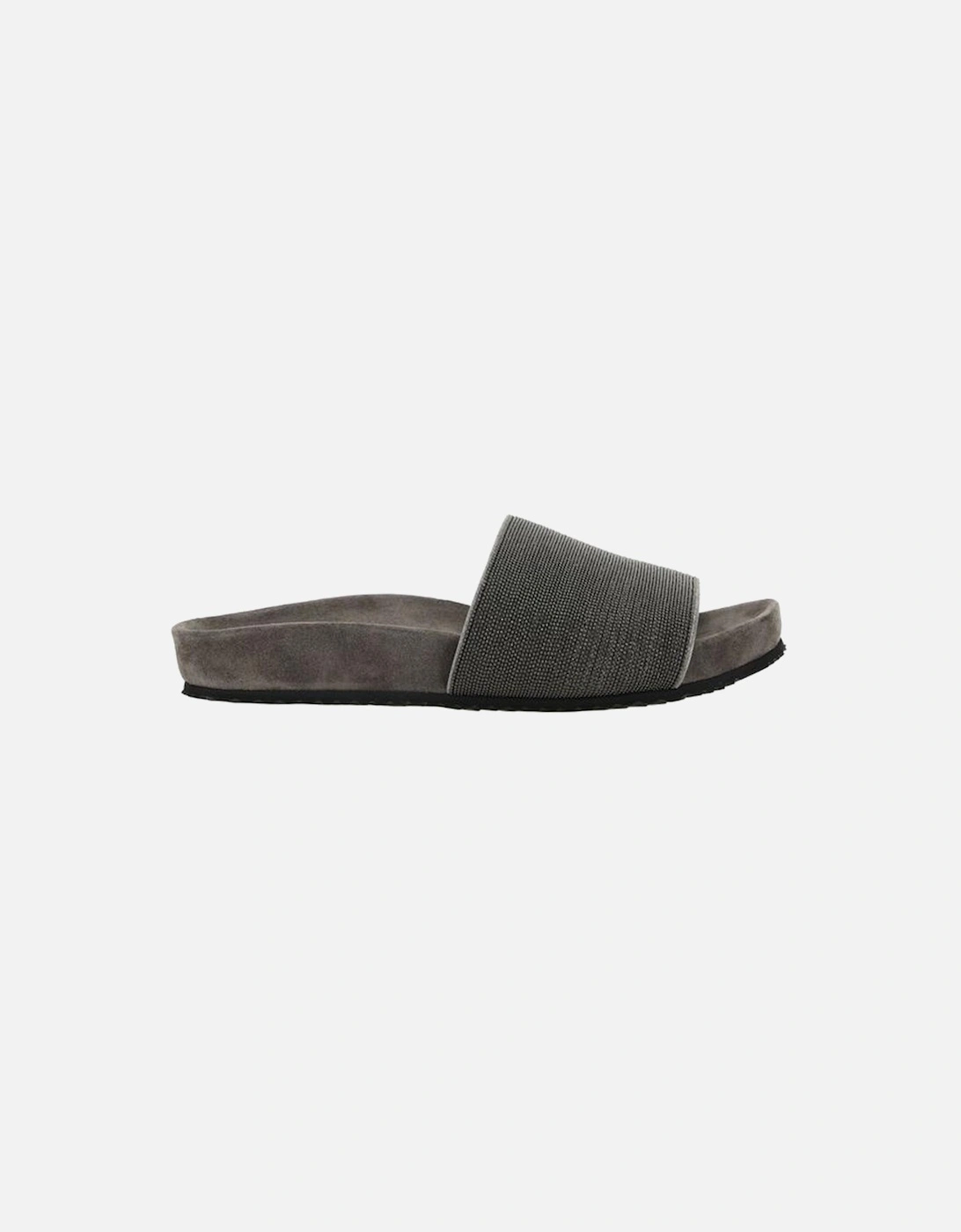 Flat Sole Sandals with Jewel Embellished Band Women - Gray, 5 of 4