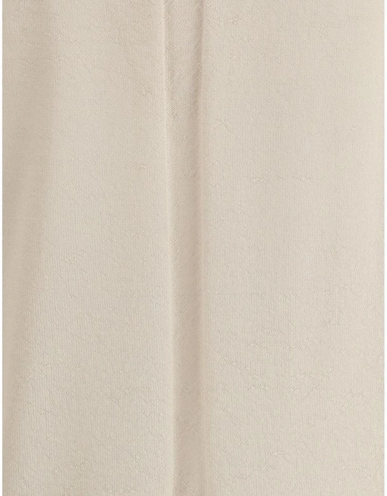 Cashmere V-Neck Sweater with Ribbed Cuffs Women - Beige