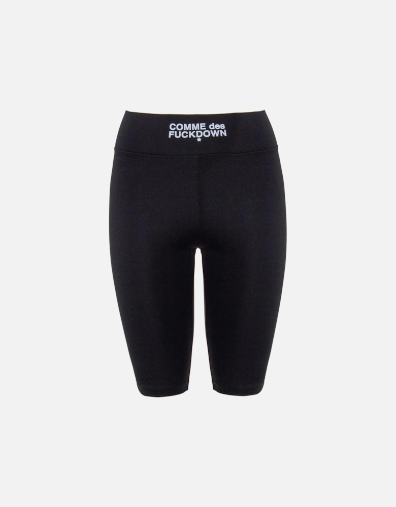 Stretch Leggings with Front Logo Print Women - Black Jeans