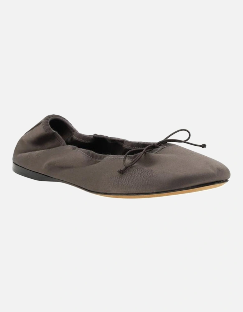 Satin Ballerinas with Bow Applique Women - Brown Flats