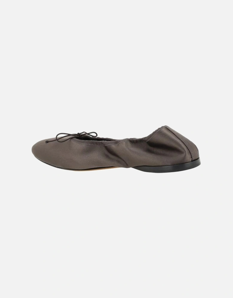 Satin Ballerinas with Bow Applique Women - Brown Flats