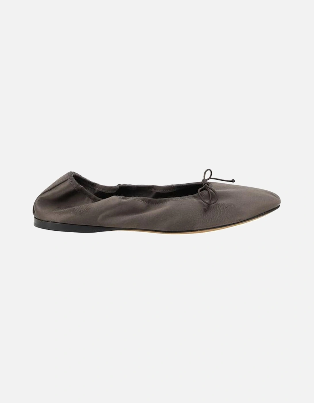 Satin Ballerinas with Bow Applique Women - Brown Flats, 5 of 4