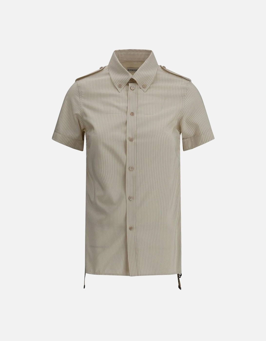 Striped Short Sleeve Shirt Women - Beige, 4 of 3