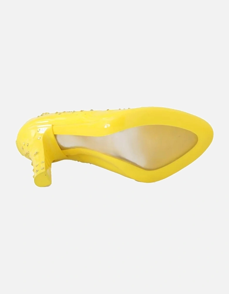 Crystal-Embellished PVC Cinderella Pumps Women - Yellow
