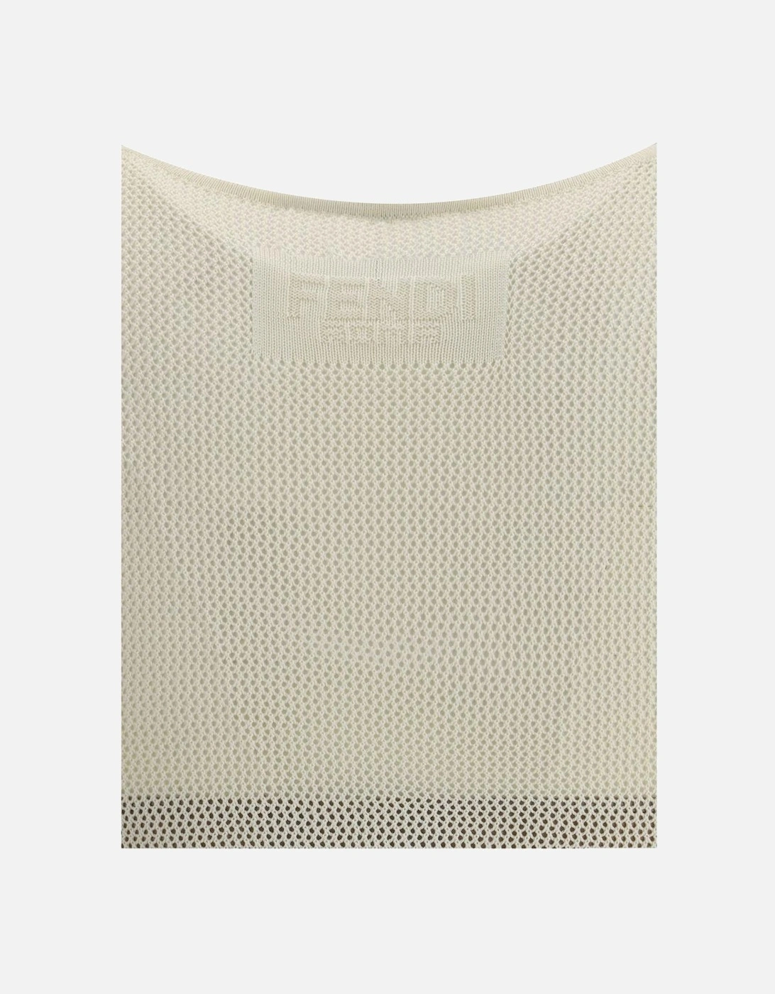 Perforated Weave Long Dress with Monogram Detail Women - White Dresses