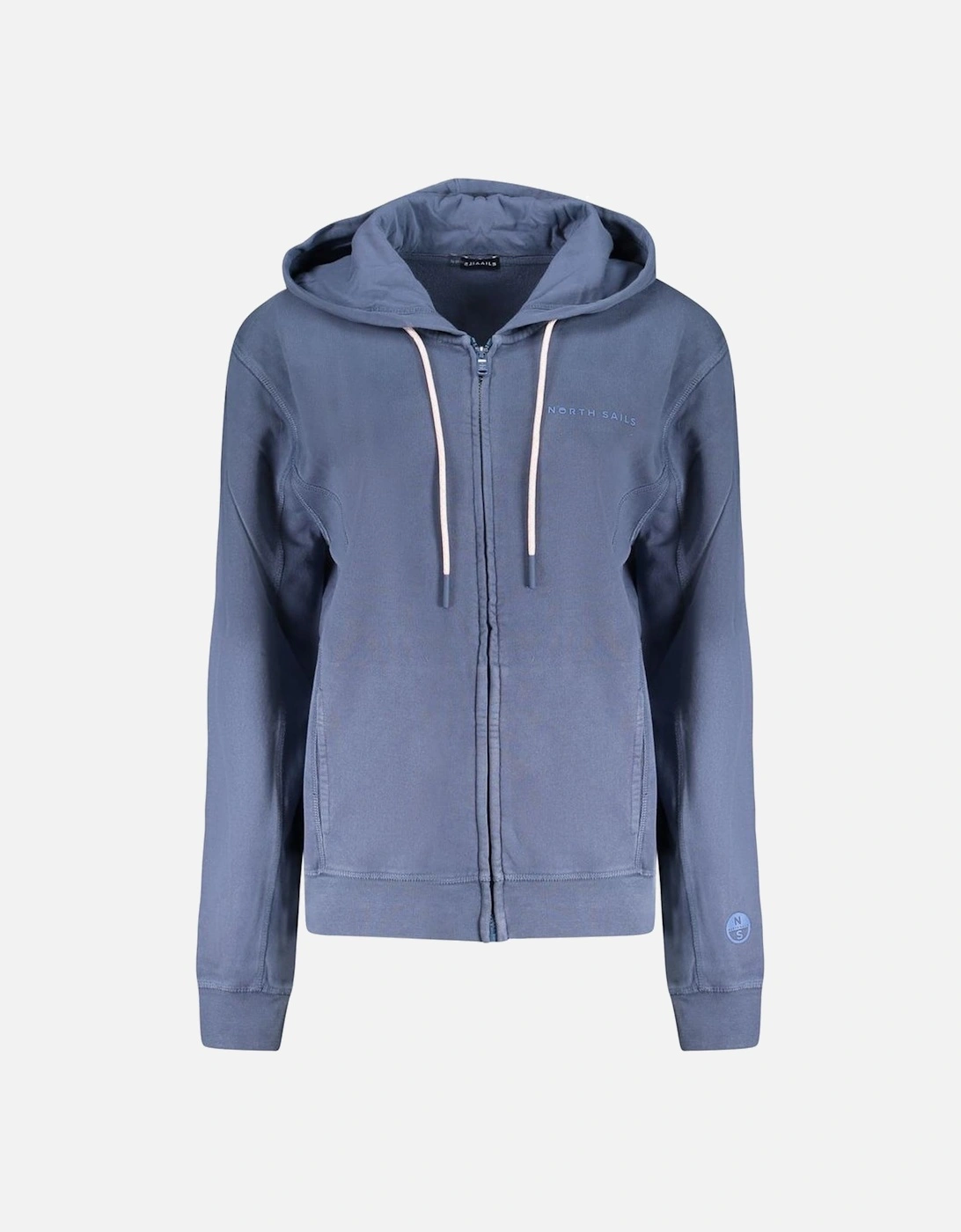 Long-Sleeved Hooded Sweatshirt with Zip Closure Women - Blue Sweaters, 3 of 2