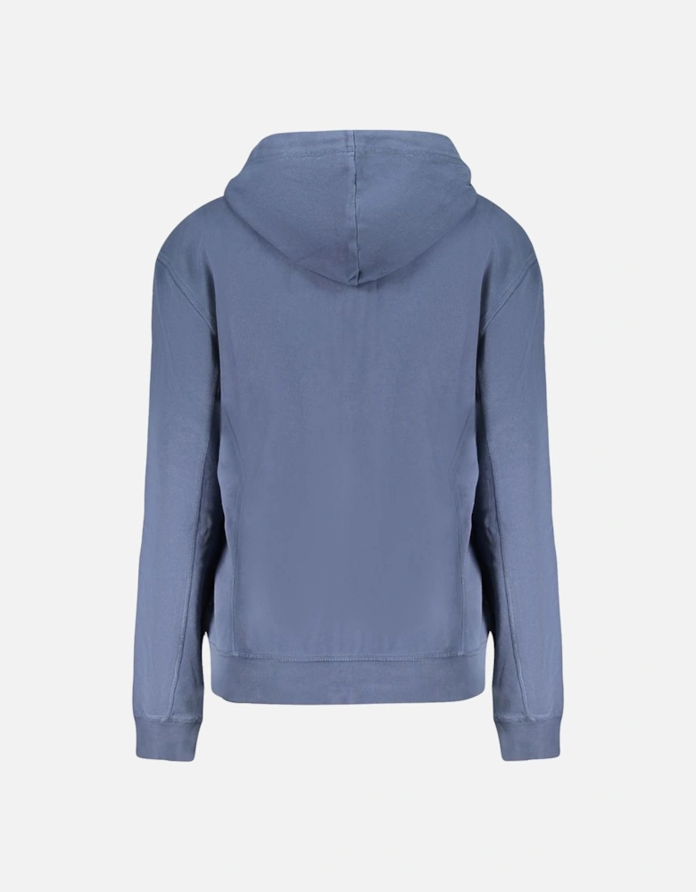 Long-Sleeved Hooded Sweatshirt with Zip Closure Women - Blue Sweaters