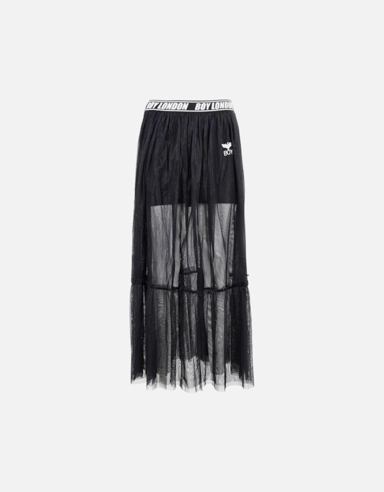 Floral Pattern Skirt with Machine Washable Fabric Women - Black