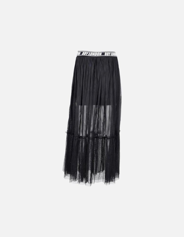 Floral Pattern Skirt with Machine Washable Fabric Women - Black