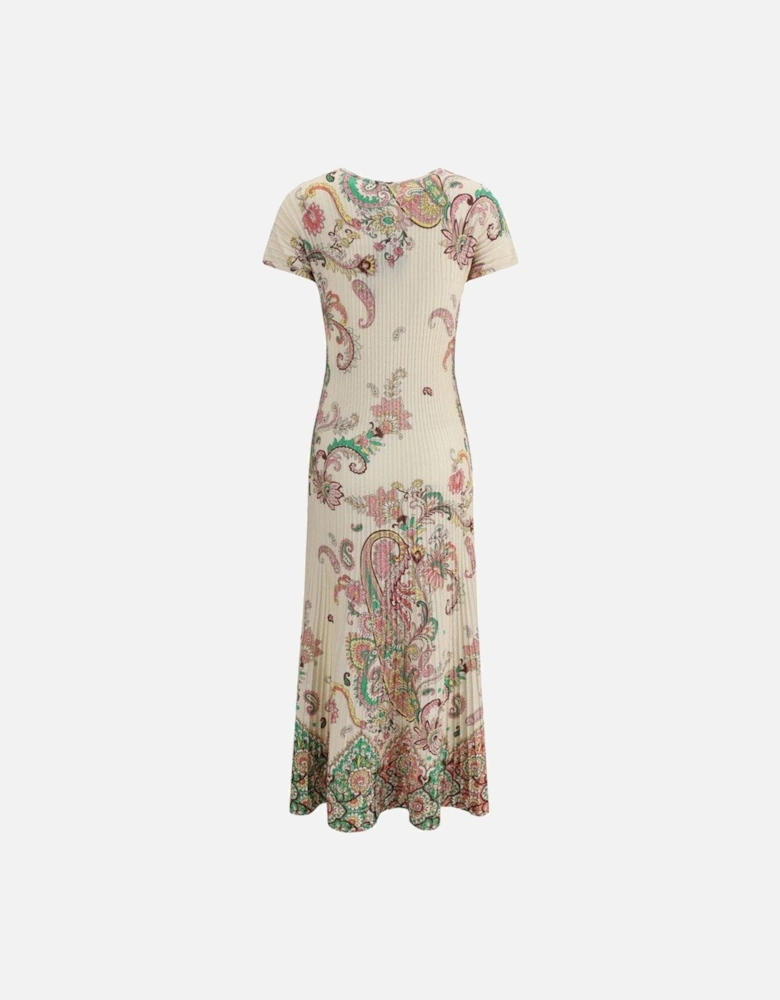 Cotton Midi Dress with Floral Print Women - Multicolor Dresses