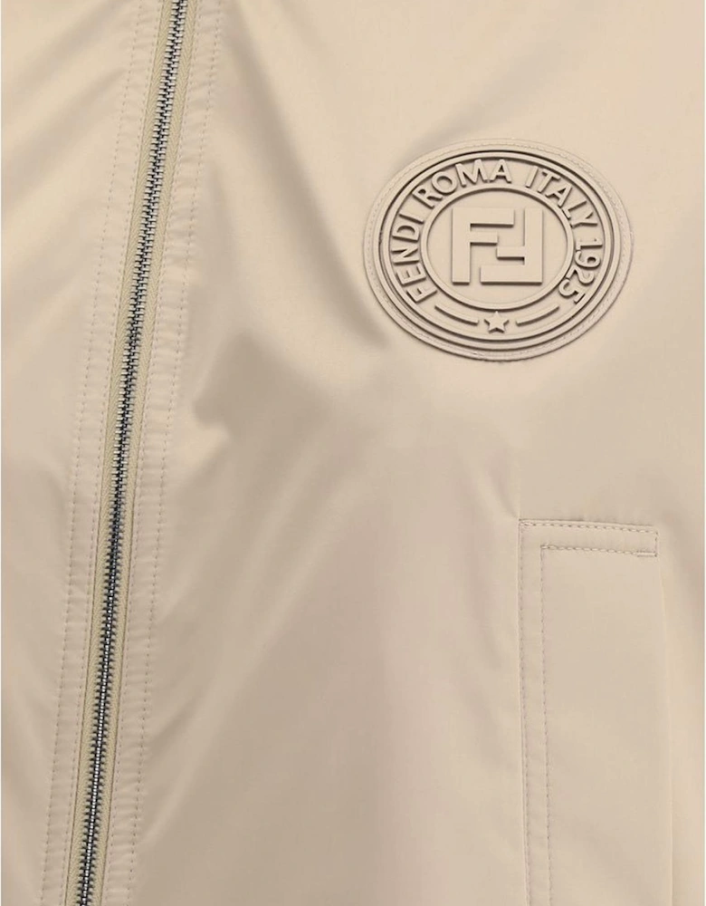 Cropped Waterproof Jacket with Adjustable Hood Women - Beige Jackets