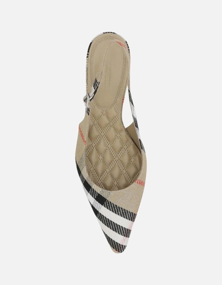 Kitten Heel Slingback Pumps with Archivio Check Pattern Women -