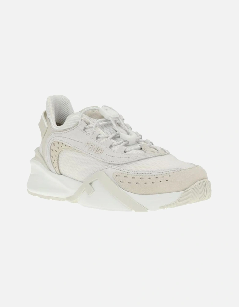 Textured Sole Sneakers with Suede Details and Monogram Women - White