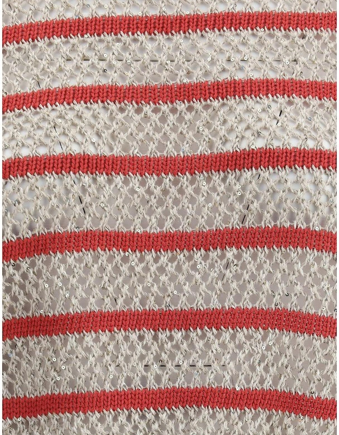 Cropped Knit Sweater Three Quarter Sleeves Women - Beige