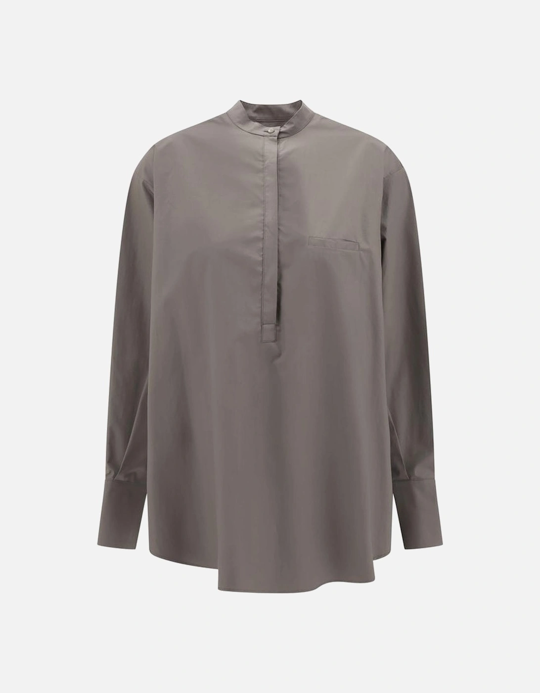Balloon Shirt with Round Neck and Welt Pocket Women - Green, 4 of 3