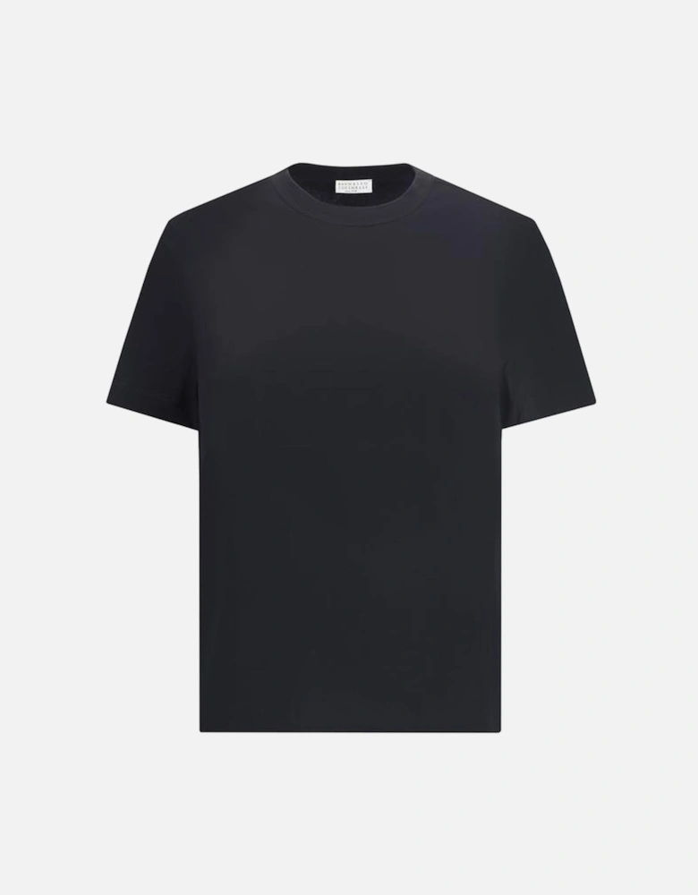 Cotton T-Shirt with Jewel Detail Women - Black