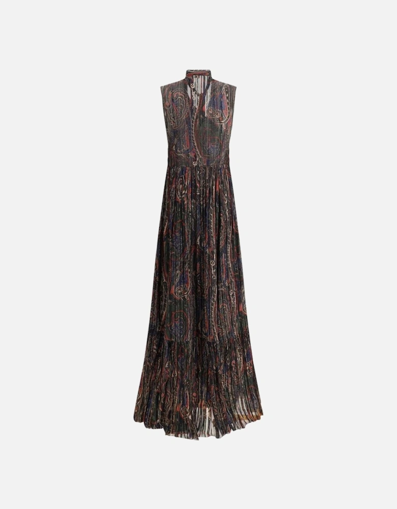 Sleeveless Long Dress with Lavalliere Tie Women - Multicolor Dresses