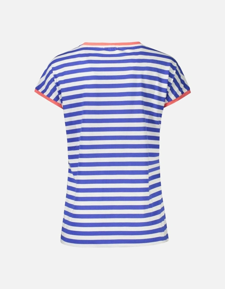 Sleeveless Striped Crew Neck T-Shirt Women - Blue