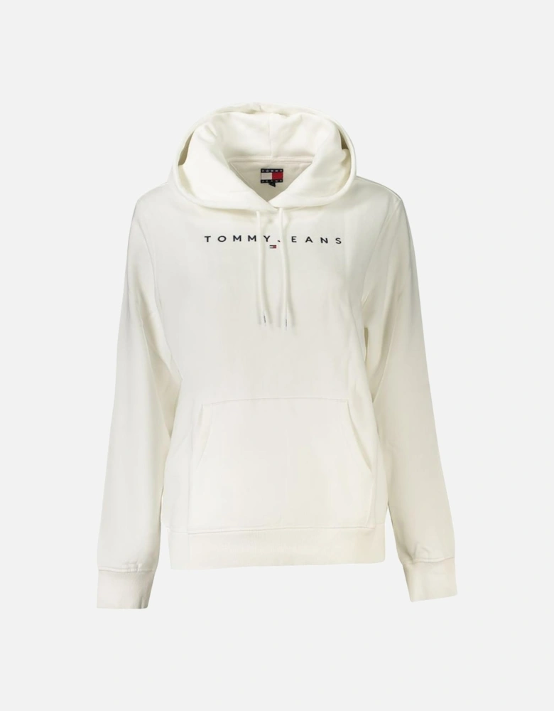 Long-Sleeve Hooded Sweatshirt with Embroidered Logo Women - White