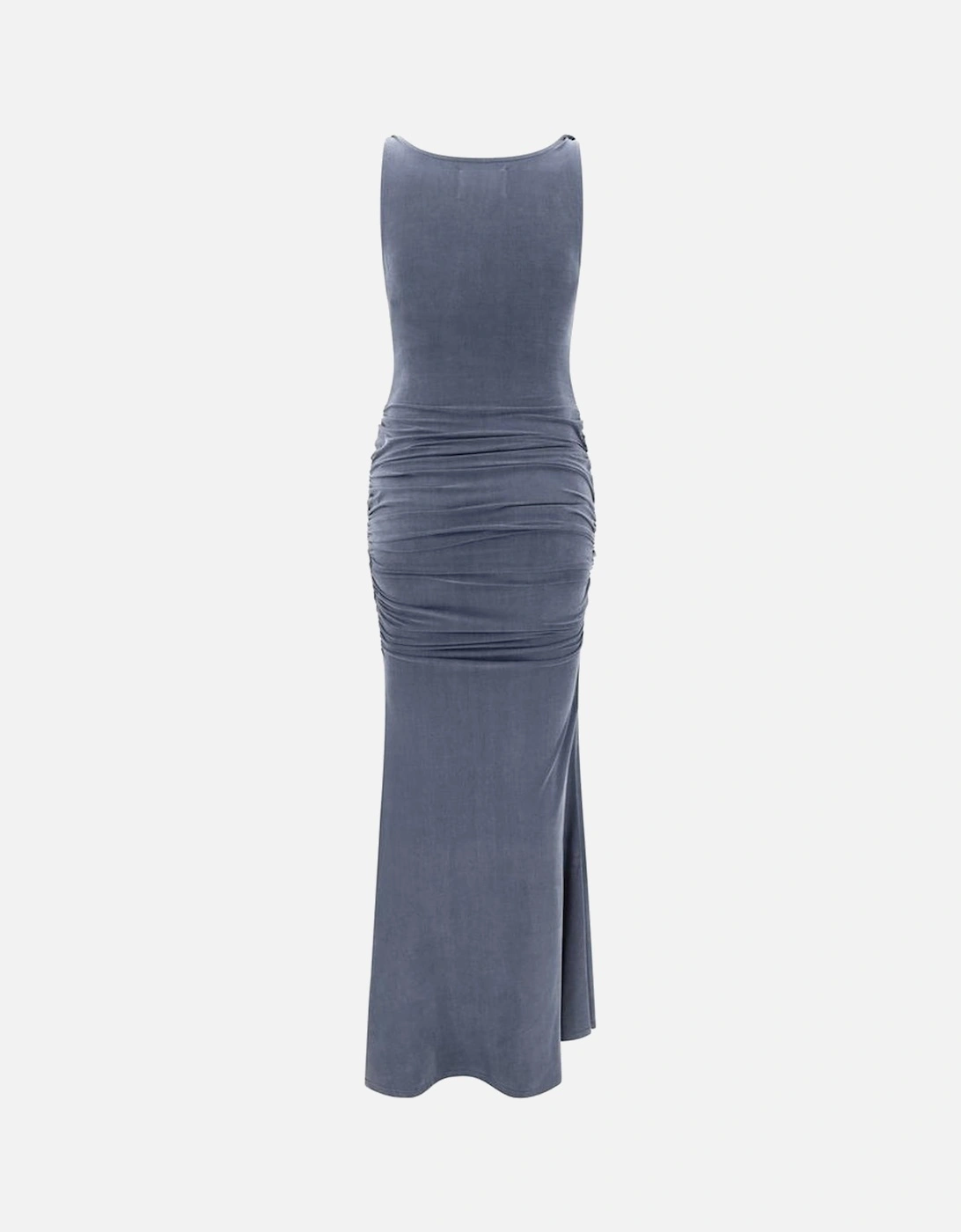 Sleeveless Draped Cowl Neck Long Dress Women - Light Blue Dresses