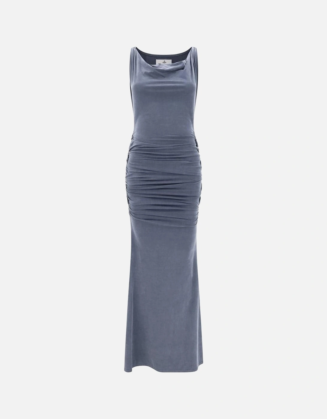 Sleeveless Draped Cowl Neck Long Dress Women - Light Blue Dresses, 4 of 3