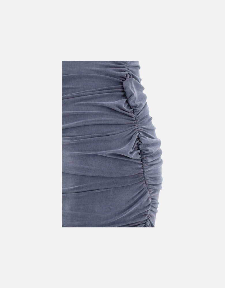 Sleeveless Draped Cowl Neck Long Dress Women - Light Blue Dresses