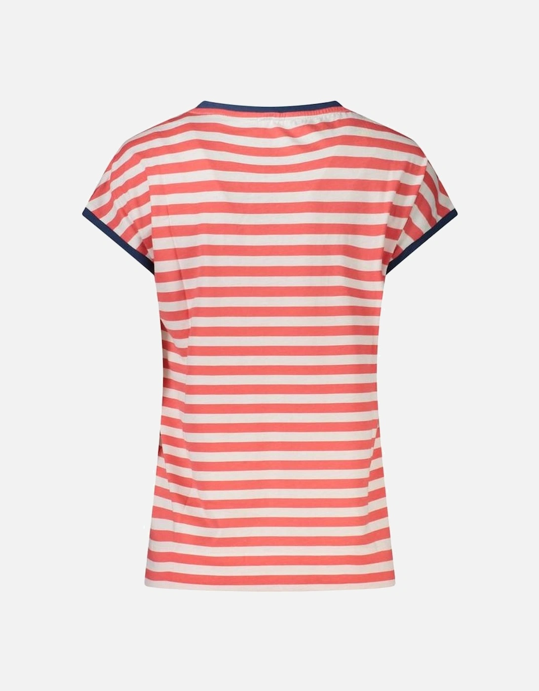 Sleeveless Striped T-Shirt with Embossed Print Women - Red