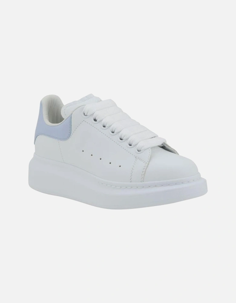 Leather Platform Sole Sneakers with Logo Details Women - Light Blue