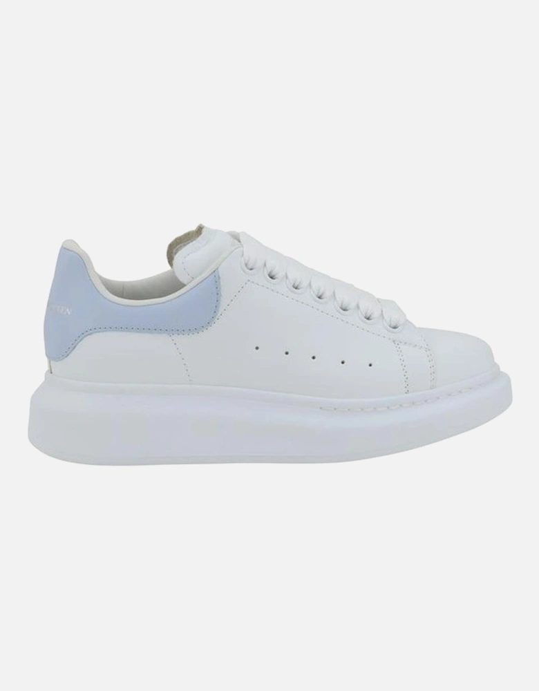 Leather Platform Sole Sneakers with Logo Details Women - Light Blue