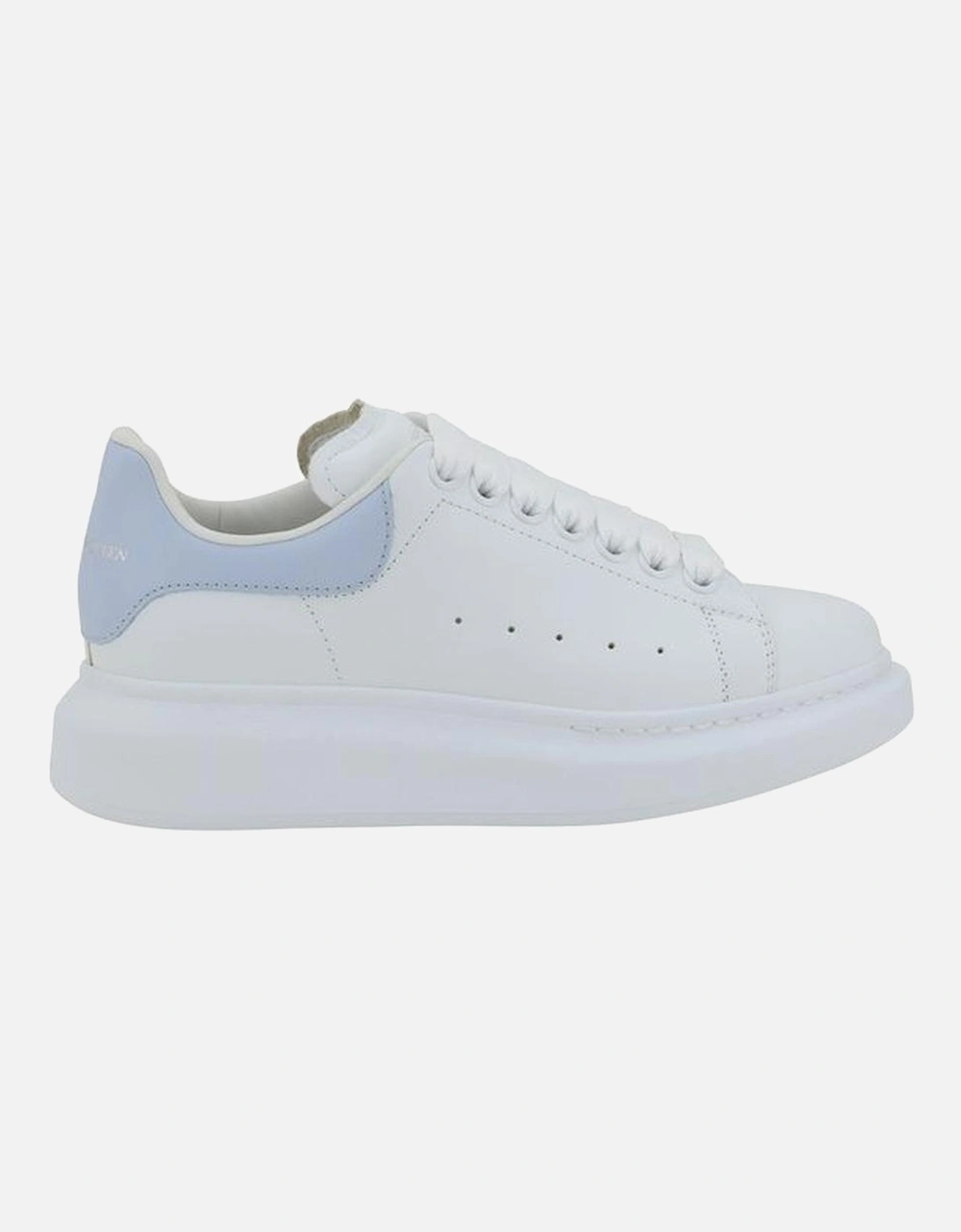 Leather Platform Sole Sneakers with Logo Details Women - Light Blue, 5 of 4