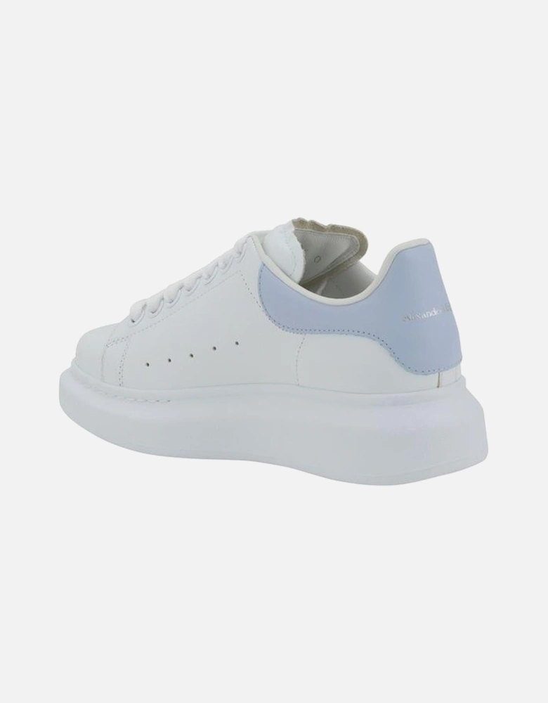 Leather Platform Sole Sneakers with Logo Details Women - Light Blue
