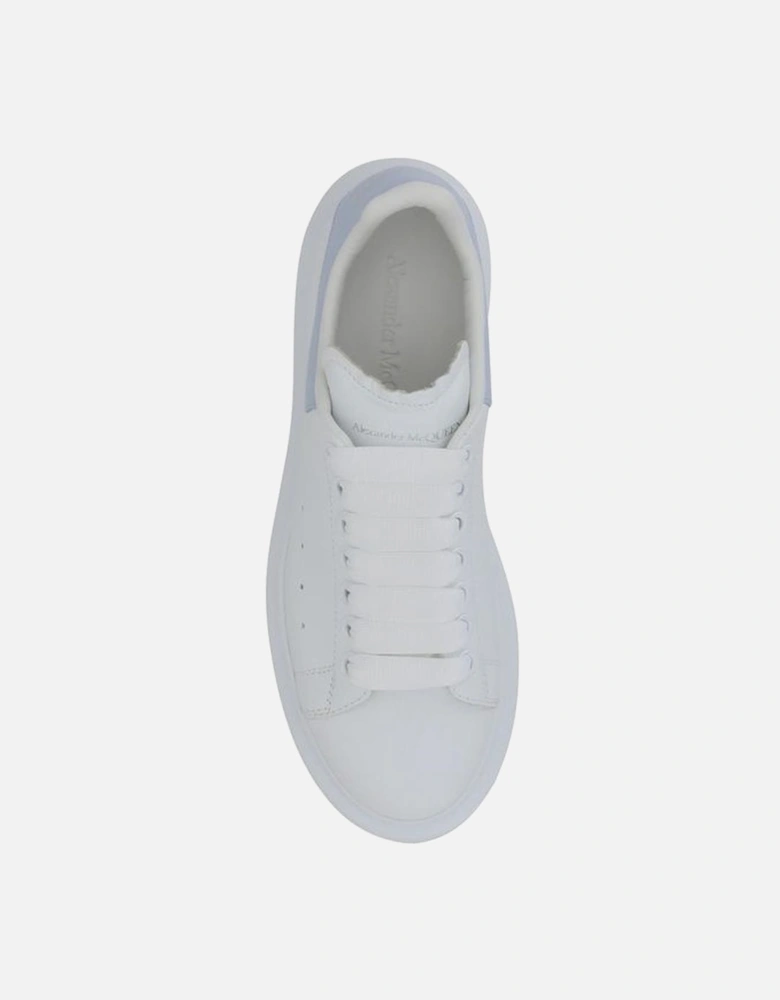 Leather Platform Sole Sneakers with Logo Details Women - Light Blue